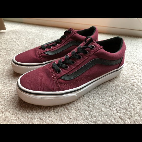wine old skool vans